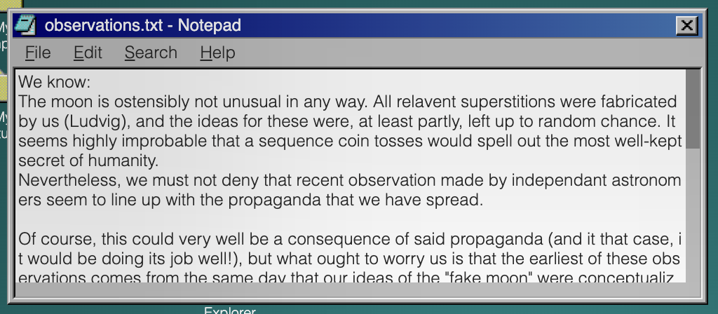 the notepad application included in windows9ao3